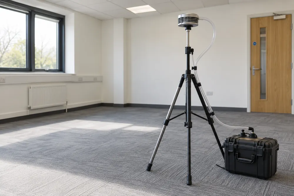 Asbestos Air Testing equipment or setting in a British building