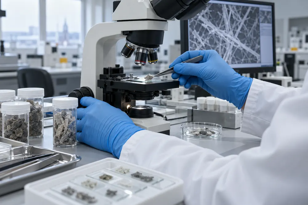 Asbestos Testing equipment or setting in a British building